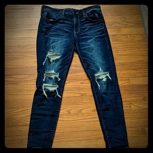American Eagle High Waisted Distressed Jegging